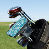 Retro Mid Century Modern Tiki Patroon Golfheadcover (Insitu)