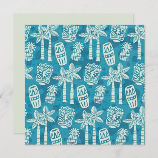 Retro Mid Century Modern Tiki-patroon Kaart (Voorkant / Achterkant)