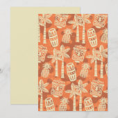Retro Mid Century Modern Tiki Patroon Kaart (Voorkant / Achterkant)