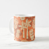 Retro Mid Century Modern Tiki Patroon Koffiemok (Voorkant links)