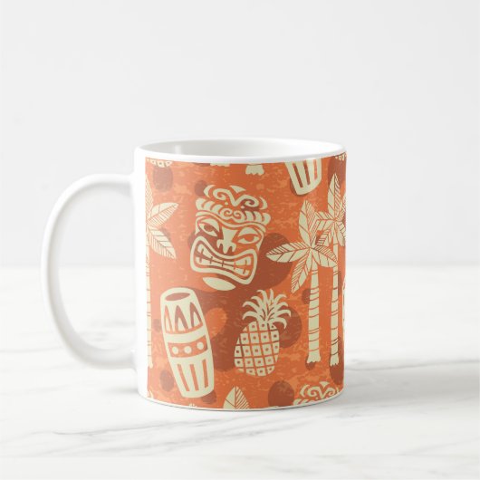 Retro Mid Century Modern Tiki Patroon Koffiemok (Links)