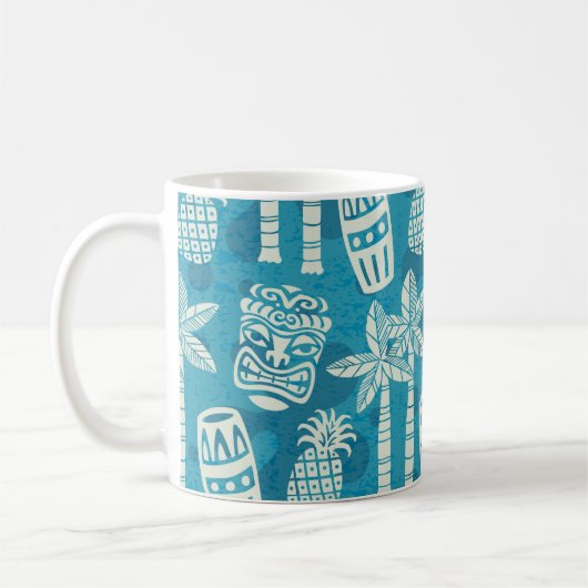Retro Mid Century Modern Tiki Patroon Koffiemok (Links)