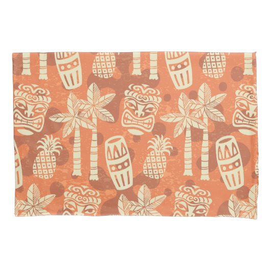 Retro Mid Century Modern Tiki Patroon Kussensloop (Voorkant-Links)