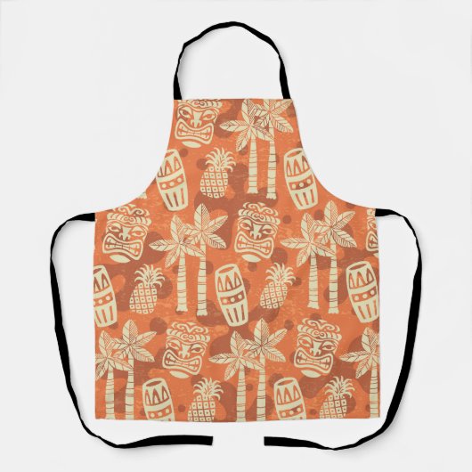 Retro Mid Century Modern Tiki Patroon Schort (Voorkant)