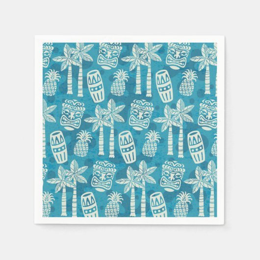 Retro Mid Century Modern Tiki-patroon Servet (Voorkant)