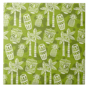 Retro Mid Century Modern Tiki Patroon Tegeltje