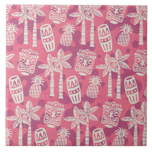 Retro Mid Century Modern Tiki Patroon Tegeltje