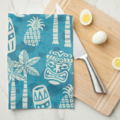 Retro Mid Century Modern Tiki-patroon Theedoek (Quarter Fold)