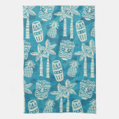 Retro Mid Century Modern Tiki-patroon Theedoek (Verticaal)