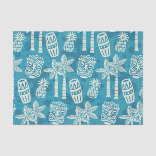 Retro Mid Century Modern Tiki Patroon Tissuepapier (Voorkant)