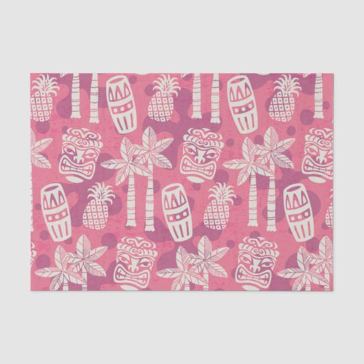 Retro Mid Century Modern Tiki Patroon Tissuepapier (Voorkant)
