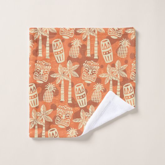 Retro Mid Century Modern Tiki Pattern Bad Handdoek (Wasdoekje)