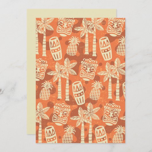 Retro Mid Century Modern Tiki Pattern Kaart (Voorkant / Achterkant)