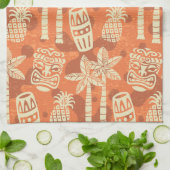 Retro Mid Century Modern Tiki Pattern Theedoek (Gevouwen)