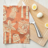 Retro Mid Century Modern Tiki Pattern Theedoek (Quarter Fold)
