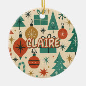 Retro Mid Century Modern vakantie geometrisch Keramisch Ornament (Voorkant)