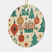 Retro Mid Century Modern vakantie geometrisch Keramisch Ornament (Links)