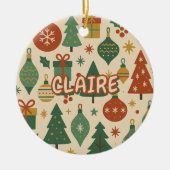 Retro Mid Century Modern vakantie geometrisch Keramisch Ornament (Voorkant)