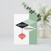 Retro Mid-Century Modern Vrolijk Kerstfeest Feestdagenkaart (Staand voorkant)
