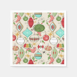 Retro Mid Century Modern Xmas Napkins Servet