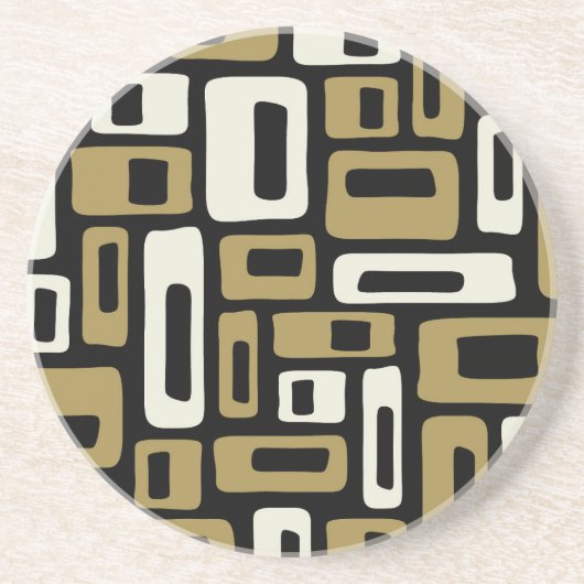 Retro Mid Century Modern Zandsteen Onderzetter (Voorkant)