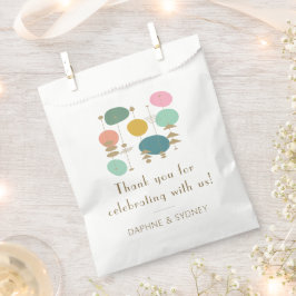 Retro Mid Century Moderne aangepaste bruiloft dank Bedankzakje