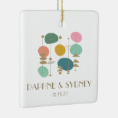 Retro Mid Century moderne aangepaste trouwfoto Keramisch Ornament (Rechts)