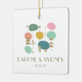 Retro Mid Century moderne aangepaste trouwfoto Keramisch Ornament (Links)