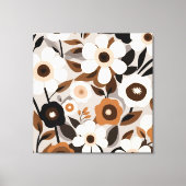 Retro Mid Century Moderne Bloemen Canvas Afdruk (Voorkant)