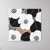Retro Mid Century Moderne Bloemen Canvas Afdruk (Voorkant)
