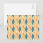 Retro Mid Century Moderne Circles Arrows Diamonds Briefkaart (Voorkant / Achterkant)