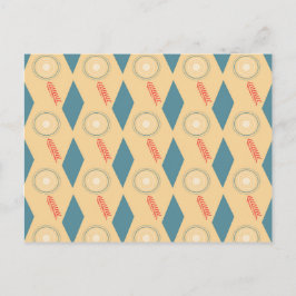 Retro Mid Century Moderne Circles Arrows Diamonds Briefkaart