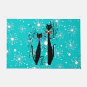 Retro Mid Century Moderne Cool Cat Deurmat (Voorkant)