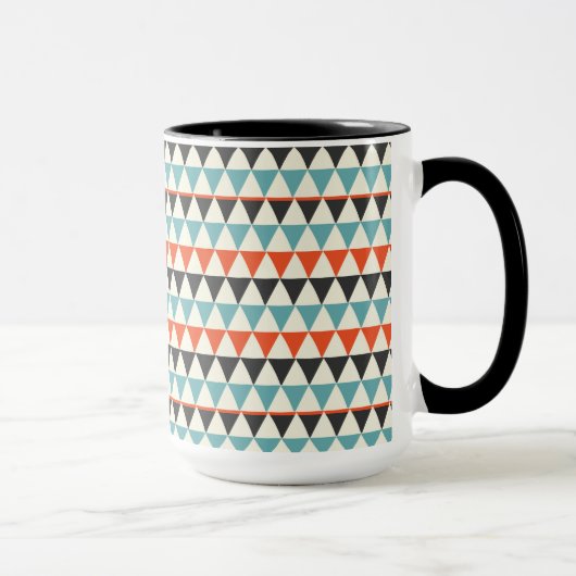 Retro Mid-Century Moderne driehoekspatroon Mok (Rechts)