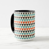 Retro Mid-Century Moderne driehoekspatroon Mok (Voorkant links)