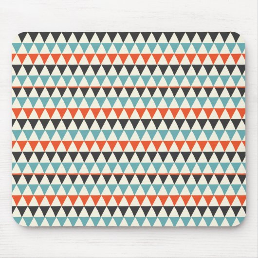 Retro Mid-Century Moderne driehoekspatroon Muismat (Voorkant)