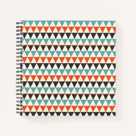 Retro Mid-Century Moderne driehoekspatroon Notitieboek (Voorkant)