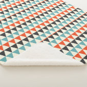 Retro Mid-Century Moderne driehoekspatroon Sherpa Deken (3/4)