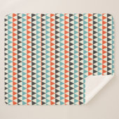 Retro Mid-Century Moderne driehoekspatroon Sherpa Deken (Voorkant (horizontaal))