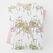 Retro Mid-Century Moderne elke gelegenheid Inpakpapier Vel (In situ)