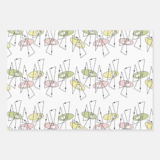 Retro Mid-Century Moderne elke gelegenheid Inpakpapier Vel (Voorkant)