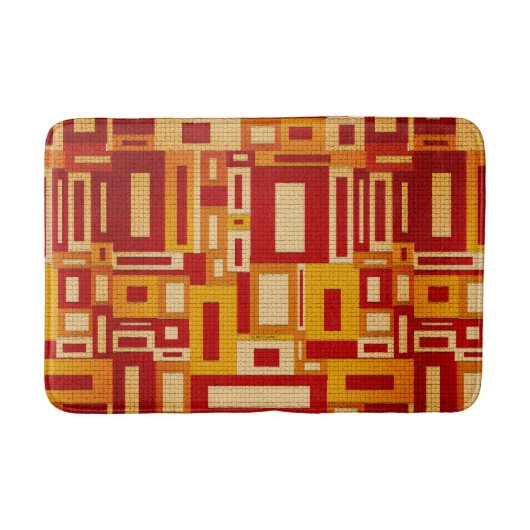 Retro Mid Century Moderne Geometrics Bath Mat (Voorkant)
