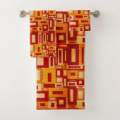 Retro Mid Century Moderne Geometrics BathTowel set Bad Handdoek (Insitu)