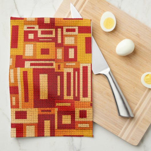 Retro Mid Century Moderne Geometrics Kitchen Towel Theedoek (Quarter Fold)