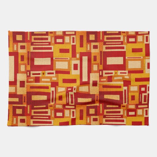 Retro Mid Century Moderne Geometrics Kitchen Towel Theedoek (Horizontaal)