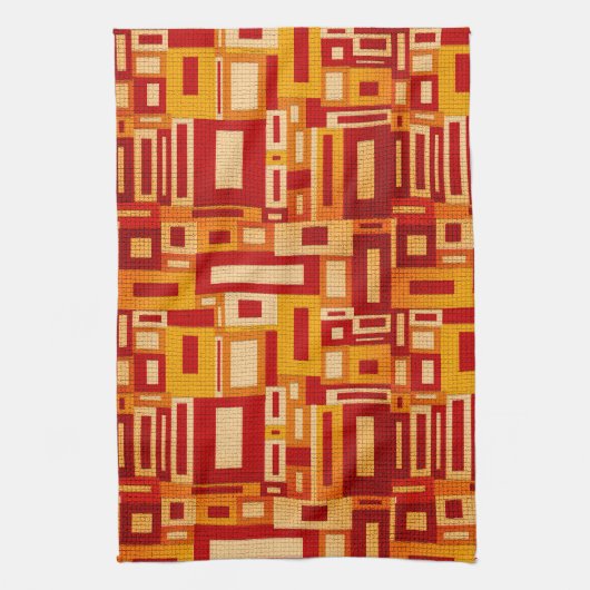 Retro Mid Century Moderne Geometrics Kitchen Towel Theedoek (Verticaal)