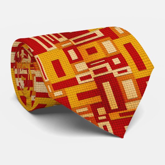 Retro Mid Century Moderne Geometrics Necktie Stropdas (Opgerold)