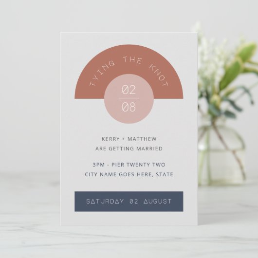 Retro Mid Century Moderne Geometrische Kunst Jaren Kaart (Staand voorkant)