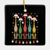 Retro Mid-Century Moderne Honden 50s 60s Stijl Xma Keramisch Ornament (Voorkant)