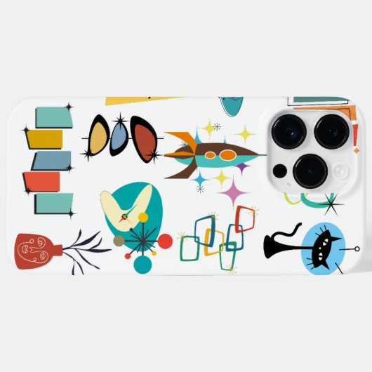 Retro Mid Century Moderne iPhone / iPad hoesje (Achterkant (horizontaal))